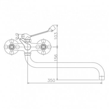 Смеситель для ванны Haiba HB2619-3 хром