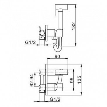 Гигиенический набор Haiba HB5515-7 черный матовый