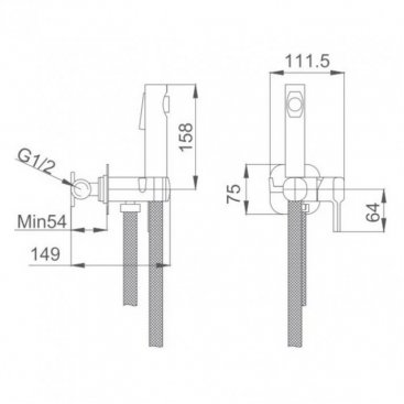 Гигиенический набор Haiba HB5518-5 золото матовое