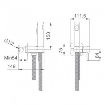 Гигиенический набор Haiba HB5518-7 черный матовый