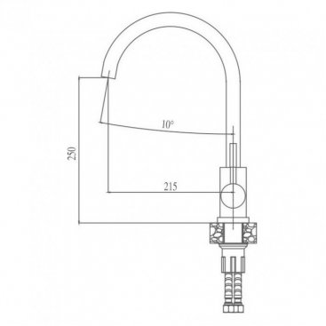 Смеситель для кухни Haiba HB70304-3 сталь оружейная