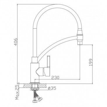 Смеситель для кухни Haiba HB73643-3 сталь оружейная