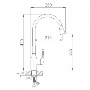 Смеситель для кухни Haiba HB73825-7 черный матовый