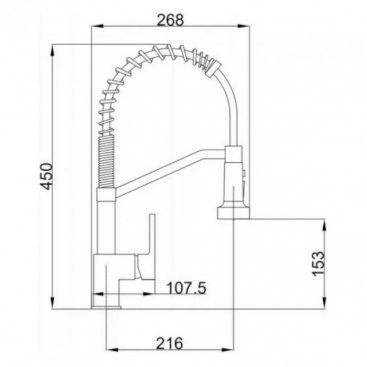 Смеситель для кухни Haiba HB73826-3 сталь оружейная