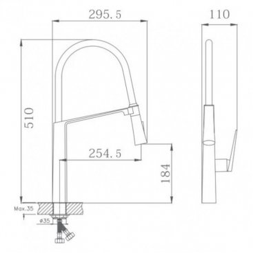 Смеситель для кухни Haiba HB73827-3 сталь оружейная