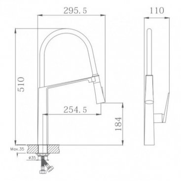 Смеситель для кухни Haiba HB73827-7 черный матовый