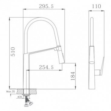 Смеситель для кухни Haiba HB73827 хром