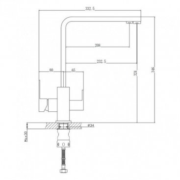 Смеситель для кухни Haiba HB76803-7 черный матовый