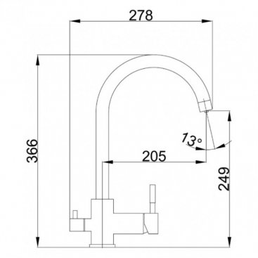 Смеситель для кухни Haiba HB76819-7 черный матовый