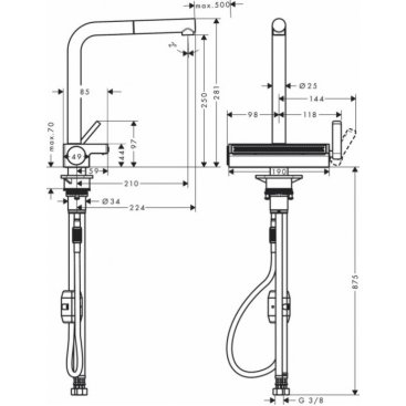 Смеситель для кухни Hansgrohe Aquno Select M81 73836000