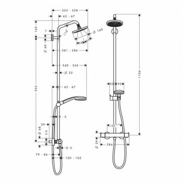 Душевая стойка Hansgrohe Croma 100 27169000