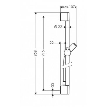 Душевая штанга Hansgrohe Croma 100 Unica 27610000