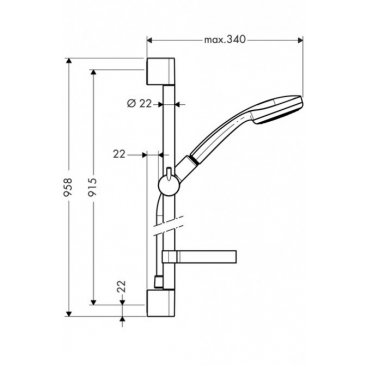 Душевой гарнитур Hansgrohe Croma 100 27724000