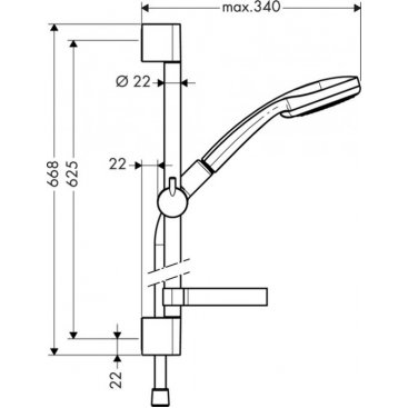 Душевой гарнитур Hansgrohe Croma 100 Vario 27772000