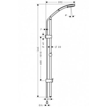 Душевой гарнитур Hansgrohe Croma 100 Multi 27791000