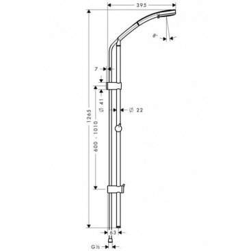 Душевой гарнитур Hansgrohe Croma 100 Vario 27811000