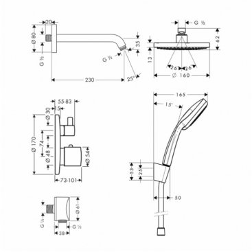 Душевая система Hansgrohe Croma 160 26473000