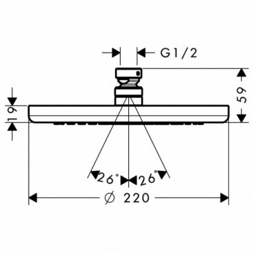 Верхний душ Hansgrohe Croma 220 26465000