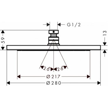 Верхний душ Hansgrohe Croma 280 26220140