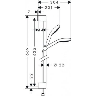 Душевой гарнитур Hansgrohe Croma Select E 26584400