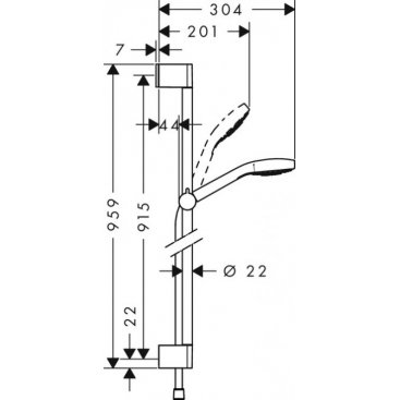 Душевой гарнитур Hansgrohe Croma Select E Multi Unica 26590400