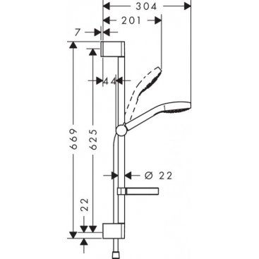 Душевой гарнитур Hansgrohe Croma Select S Vario 26566400