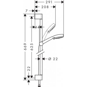 Душевой гарнитур Hansgrohe Crometta 100 Multi 26650400