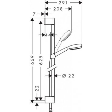 Душевой гарнитур Hansgrohe Crometta 100 26655400