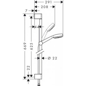 Душевой гарнитур Hansgrohe Crometta 100 Multi 26659400