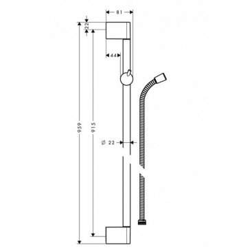 Душевая штанга со шлангом Hansgrohe Crometta 85 Unica 27614000