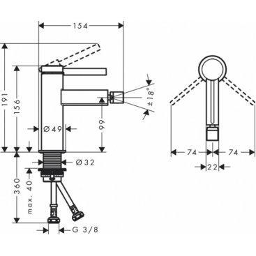 Смеситель для биде Hansgrohe Finoris 76200000