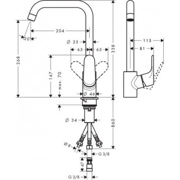 Смеситель для кухни Hansgrohe Focus M41 31822000