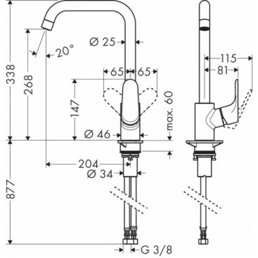 Смеситель для кухни Hansgrohe Focus M41 73882800