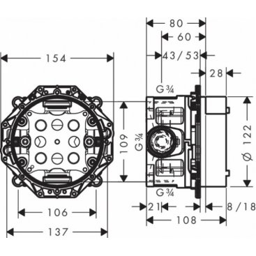 Скрытая часть Hansgrohe iBox universal 01850180