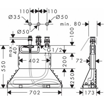 Скрытая часть смесителя Hansgrohe 13437180