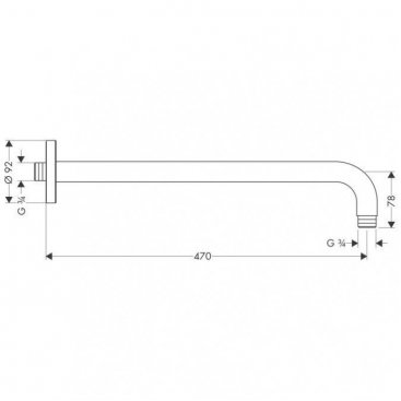 Держатель верхнего душа Hansgrohe 27410000