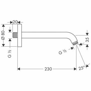 Держатель верхнего душа Hansgrohe 27412000