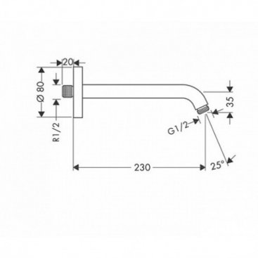 Держатель верхнего душа Hansgrohe 27412810