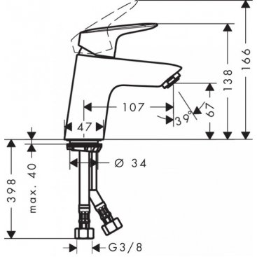 Смеситель для раковины Hansgrohe Logis 71077000