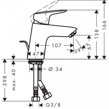 Смеситель для раковины Hansgrohe Logis Low Flow 71078000