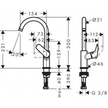 Смеситель для раковины Hansgrohe Logis 210 71131000