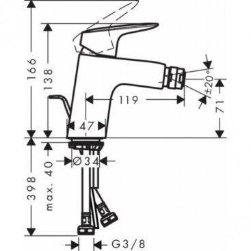 Смеситель для биде Hansgrohe Logis 71203000