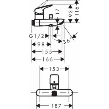 Смеситель для ванны Hansgrohe Logis 71430000