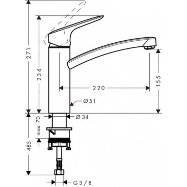 Смеситель для кухни Hansgrohe Logis 160 71839000