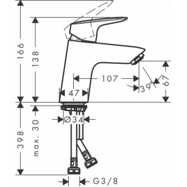 Смеситель для раковины Hansgrohe Logis 71077670