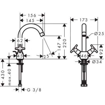 Смеситель для раковины Hansgrohe Logis Classic Low Pressure 71271000