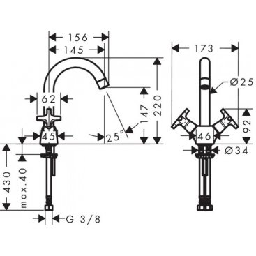 Смеситель для раковины Hansgrohe Logis Classic 71272000