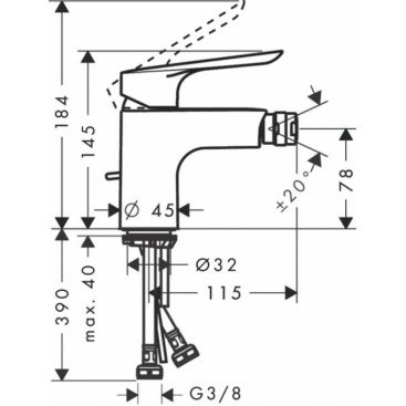 Смеситель для биде Hansgrohe Logis E 71232000