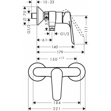 Смеситель для душа Hansgrohe Logis E 71602000