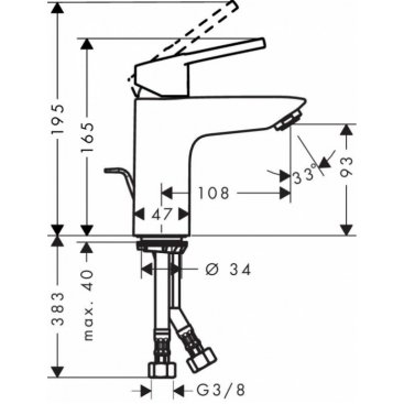 Смеситель для раковины Hansgrohe Logis Loop 71151000